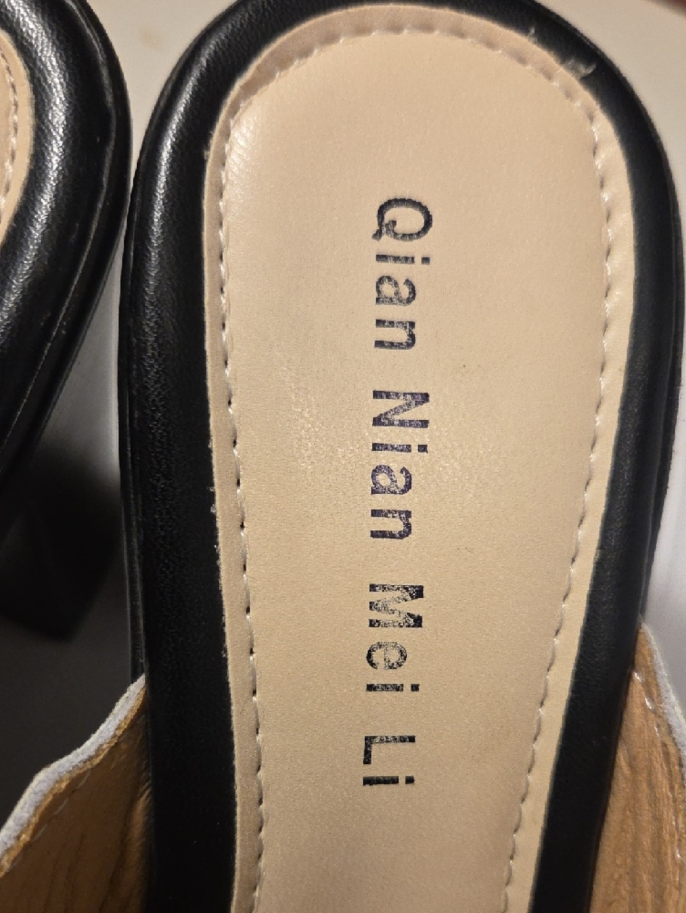 Olive Green Open-Toe Mule Heels - Picture 2 of 5
